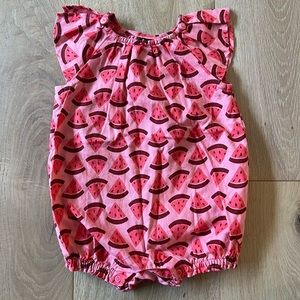 Tea Collection Watermelon Flutter Sleeve Shortie Romper